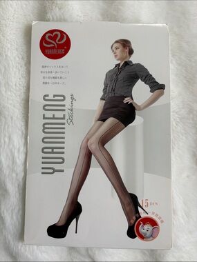 Women’s Black Patterned Stockings - Sheer 15 DEN